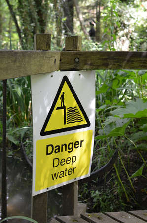 Danger deep water sign.