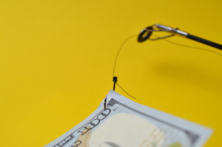 temptation, one hundred dollar bill at the fishhookの写真素材