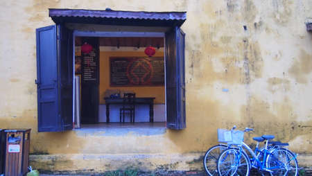 Window and Bicycleの写真素材
