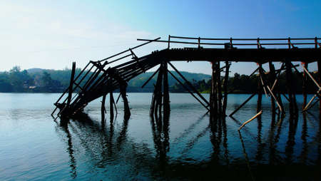 Colapse Wooden Bridgeの写真素材