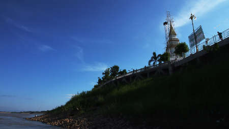 Pagoda near Mae Kong Riverの写真素材