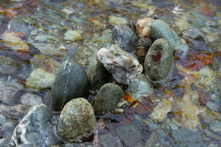 Pebbles in the creekの写真素材