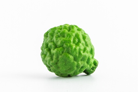 Bergamot Kaffir lime  isolate on whit backgroundの写真素材