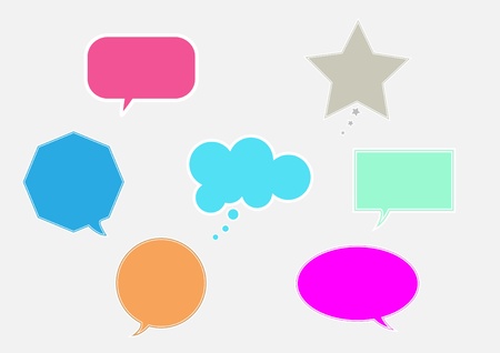 Set of colorful speech bubbles