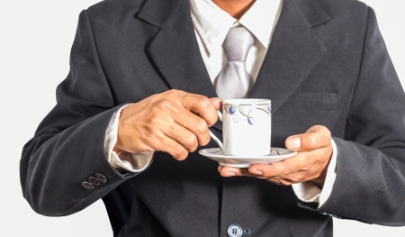 business man with coffee cupの写真素材
