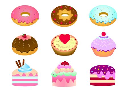 cake and dessertのイラスト素材