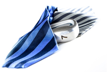 Golf club no 7 and Blue stripe necktie の写真素材