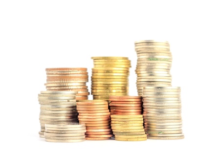 pile of THAI BATH coins