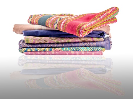 stack of silksの写真素材