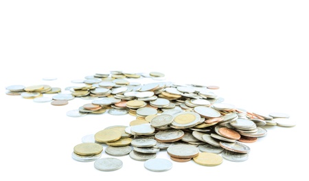 Pile of coins with blue filterの写真素材