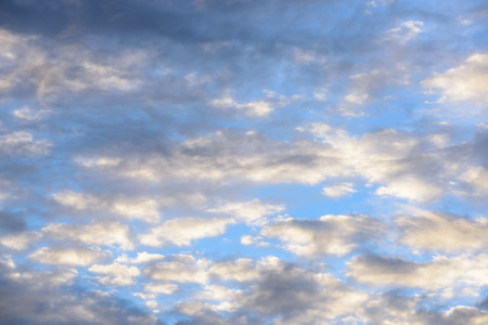 Clouds with blue sky in golden time