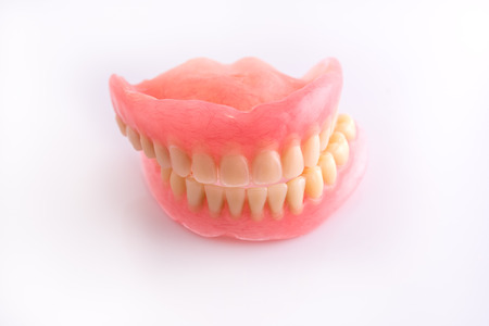full denture on white background