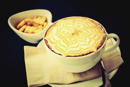 Coffee Mocha hot with delicious assorted accessories.の写真素材