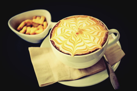 Coffee Mocha hot with delicious assorted accessories.の写真素材