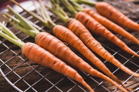 Baby carrots, fresh vegetables grown with pesticides and non-toxic. And deliciousの写真素材