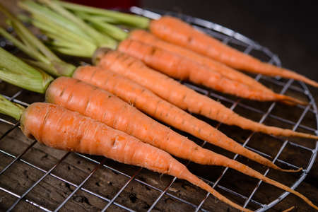 Baby carrots, fresh vegetables grown with pesticides and non-toxic. And deliciousの写真素材
