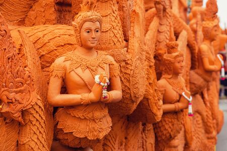 Candle pattern carved into literature in the rainy season.の写真素材