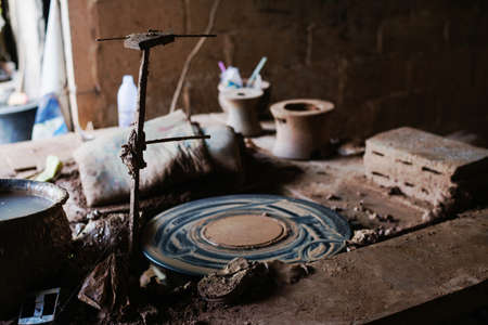 earthenware artistic Forming,moldingto make pottery.の写真素材