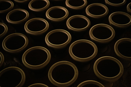 Earthenware Pottery is the art of handicrafts inThailand.の写真素材