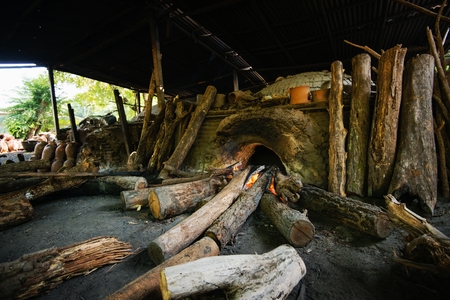 The furnace used in making pottery from clay pottery.の写真素材
