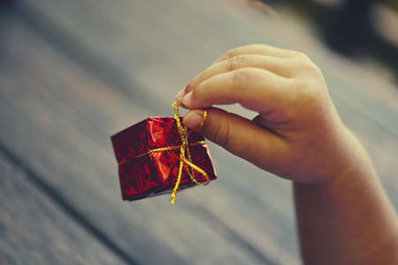 Christmas xmas vintage decoration on the wooden backgroundの写真素材