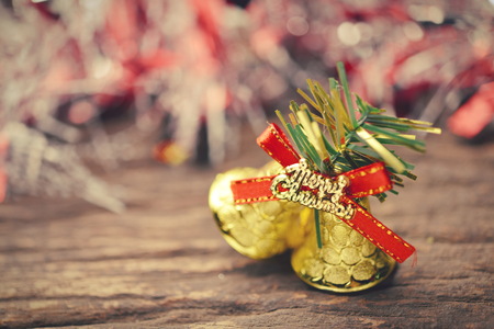Christmas xmas vintage decoration on the wooden background