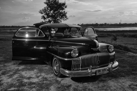 Nakhon Ratchasima, THAILAND - JUNE 13 : Desoto vintage car model 1948 on JUNE 13, 2016 in Nakhon Ratchasima Thailand is Editorialのeditorial素材