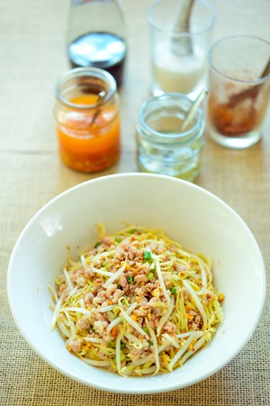 noodles with boiled pork,spicy soupの写真素材