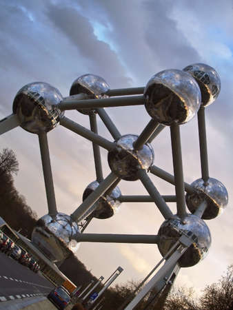 Brussels, Belgium - 13 mars 2008: The Atomium is a monument in Brussels, originally built for Expo のeditorial素材