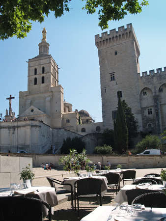 Avignon, France - July 11th, 2012:  The Popes' palace in Avignon, France during the famous Theatre festivalのeditorial素材