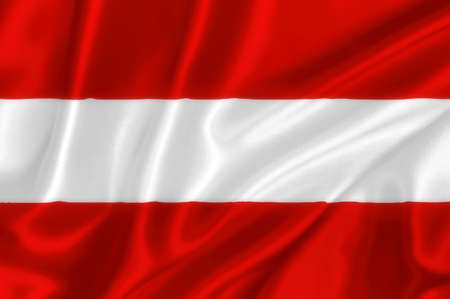 Flag of Austria on the windの写真素材