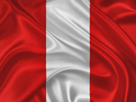 Flag of Peru on the windの写真素材