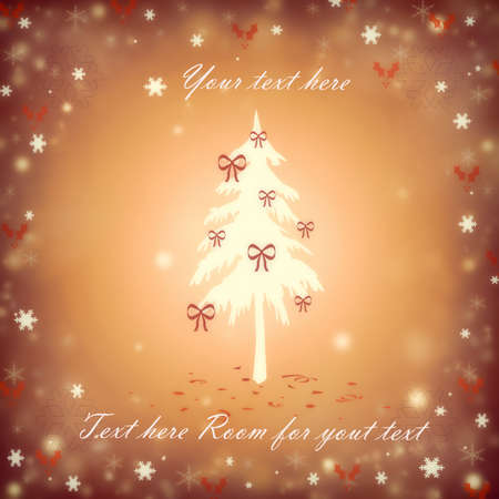 Christmas background with a fir and snowflakesのイラスト素材