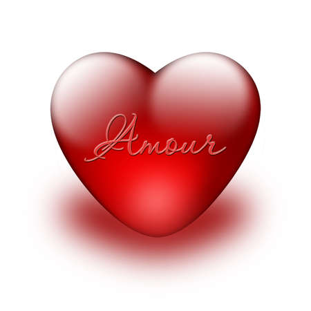 red heart - card on valentine's dayの写真素材