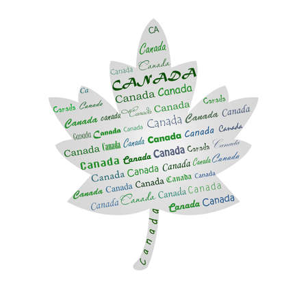 canada written on the maple patternの写真素材