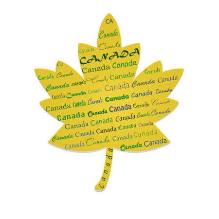 canada written on the maple patternの写真素材