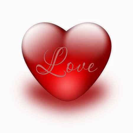 red heart isolated on whiteの写真素材