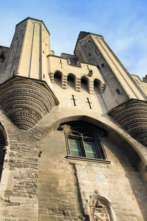 The entrance to The Popes' Palace in Avignon ( City of Popes), Franceのeditorial素材