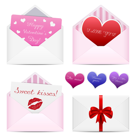 Valentines day love mail envelopesのイラスト素材