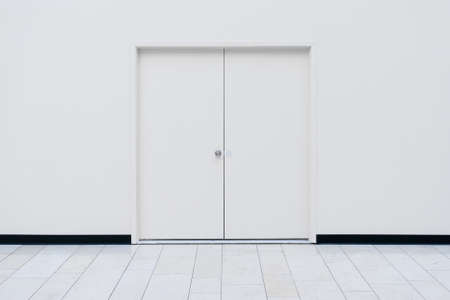 White Doors and white wallの写真素材