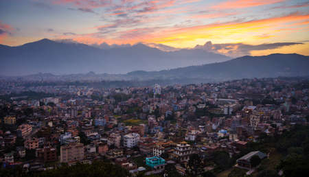 Kathmandu City in the evening, Nepalの写真素材