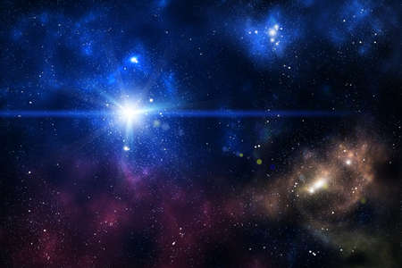 Blue space nebula as abstract background