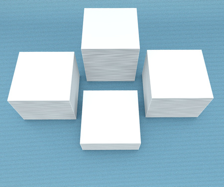 template to presentation. place for your design. many cards. stacks of paper. greeting cards. flyers. business cards. canvas background. blue backgroundの写真素材