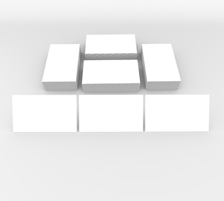 template to presentation. place for your design. many cards. stacks of paper. greeting cards. flyers. business cards. light background.の写真素材