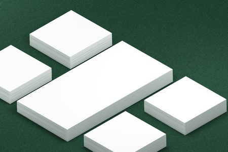 template to presentation. place for your design. many cards. stacks of paper. greeting cards....