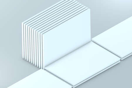 template to presentation app web design. place for your design. many cards. showcase. grey background.の写真素材