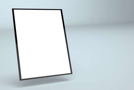 Responsive Web Mock-up.  Responsive App Mockup. Green screens with soft shadows and refletions on blue background. Web Showcase to show your Web or App design in an elegant, attractive, unique wayの写真素材