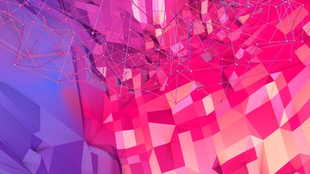 Low poly abstract background with modern gradient colors.の写真素材