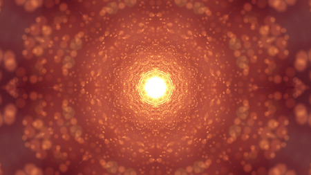 science fiction background of glowing particles with depth of field and bokeh. Particles form line...