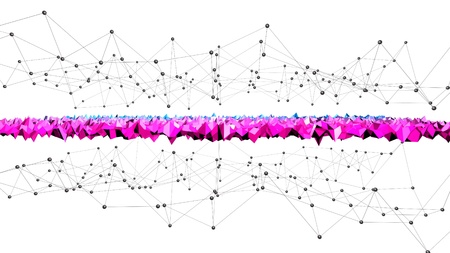 3d rendering low poly abstract geometric background with modern gradient colors. 3d surface with red...
